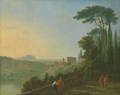 Capuchin मठ की छत से नेमी और जेनज़ानो झील, ca. 1756-1757। द्वारा रिचर्ड विल्सन