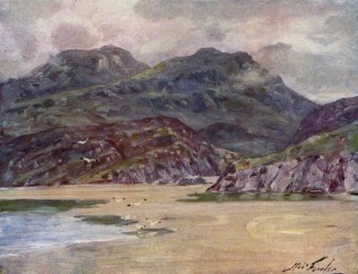 Penrhyn Deudraeth (कलर लिथो) के पास एक अकेला तट द्वारा रॉबर्ट (बाद में) फाउलर