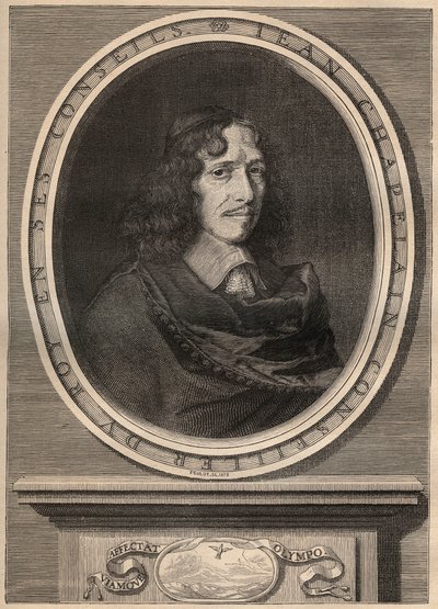 जीन चैपलैन का पोर्ट्रेट (1595-1674), फ्रांसीसी कवि - एनग्रेविंग - जीन चैपलैन (1595-1674) फ्रांसीसी कवि और साहित्यिक आलोचक - नान्तेयुइल द्वारा उत्कीर्णन और प्यूलोट द्वारा कब्र। द्वारा रॉबर्ट (बाद में) नांटुइल