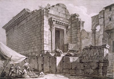 एस्कुलेपियस के मंदिर का दृश्य, पब। 1764. द्वारा रॉबर्ट एडम