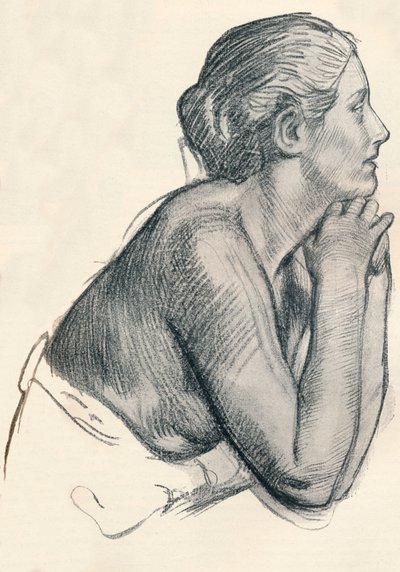 Sanguine में एक अध्ययन, c1900 द्वारा रॉबर्ट अनिंग बेल