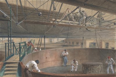 टेलीग्राफ निर्माण के कार्य में बड़े टैंकों में केबल को कोइल करना..., 1865, 1865। द्वारा रॉबर्ट चार्ल्स डुडले