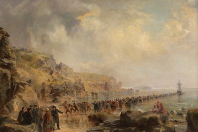 1866 में अटलांटिक केबल के तट पर उतरना। द्वारा रॉबर्ट चार्ल्स डुडले