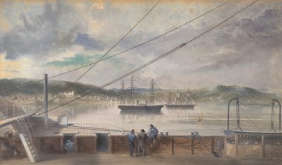 द सेटलमेंट एंड चर्च ऑफ हार्ट्स कंटेंट, न्यूफाउंडलैंड, 1866। द्वारा रॉबर्ट चार्ल्स डुडले