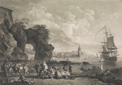 1785 में नेपल्स के पास पॉसिलीप का दृश्य। द्वारा रॉबर्ट डौडेट