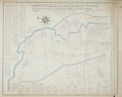 हैकनी मार्श का एक नया और सही नक्शा, 1745 द्वारा रॉबर्ट डेविस