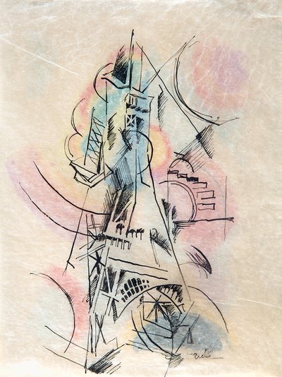 ला टूर एफिल के लिए अध्ययन, सी। 1911. द्वारा रॉबर्ट Delaunay