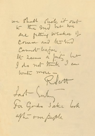 जनता के लिए संदेश की सुविधा, 29 मार्च 1912, 1913 द्वारा रॉबर्ट फाल्कन स्कॉट