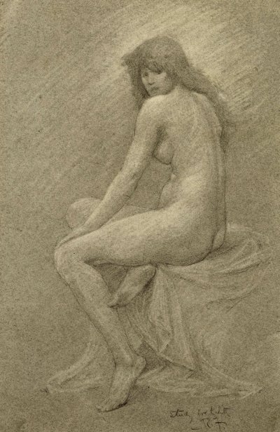 लिलिथ के लिए अध्ययन, c.1900 (कागज पर चाक) द्वारा रॉबर्ट फाउलर