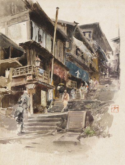 इको, जापान II, 1890 में एक स्ट्रीट द्वारा रॉबर्ट फ्रेडरिक ब्लम