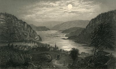 मूनलाइट द्वारा हार्पर फेरी, 1872। द्वारा रॉबर्ट हिंसेलवुड