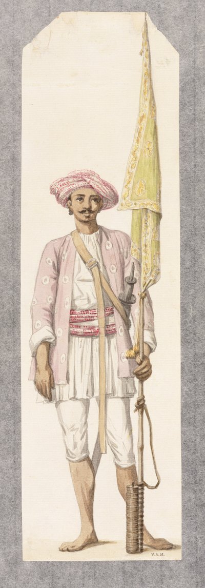 टीपू सुल्तान का रॉकेट मैन (1750-99), c.1793-4 (कागज पर wc) द्वारा रॉबर्ट होन