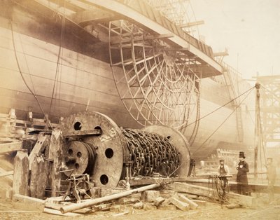 इसमबार्ड किंगडम ब्रुनेल 'ग्रेट ईस्टर्न' के बगल में, c1857 द्वारा रॉबर्ट हॉवलेट