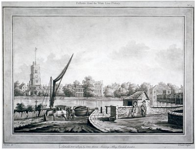 व्हाइट लायन इन, पुटनी, लंदन, 1783 से फुलहम का दृश्य द्वारा रॉबर्ट लॉरी