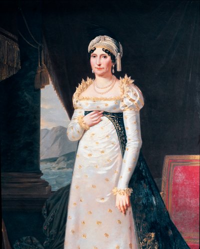लेटिटिया बोनापार्ट का पोर्ट्रेट (लेटिज़िया मारिया रामोलिनो) (1750-1836), नेपोलियन बोनापार्ट की माँ डिटेल। रॉबर्ट लेफ़ेवरे (१७५५-१८३०) म्यूजियो नेपोलियन की पेंटिंग, रोम द्वारा रॉबर्ट लेफ़ेवरे