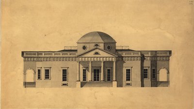 मोंटिसेलो: द्वितीय संस्करण पश्चिम ऊंचाई, रेक्टो, 1803 पेन और स्याही के साथ कागज पर wc द्वारा रॉबर्ट मिल्स