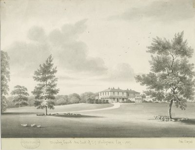 मोसले कोर्ट: सीपिया वॉश ड्राइंग, 1837 द्वारा रॉबर्ट नोयस