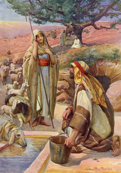 राहेल एट द वेल (रंग लिथो) द्वारा रॉबर्ट पायटन रीड