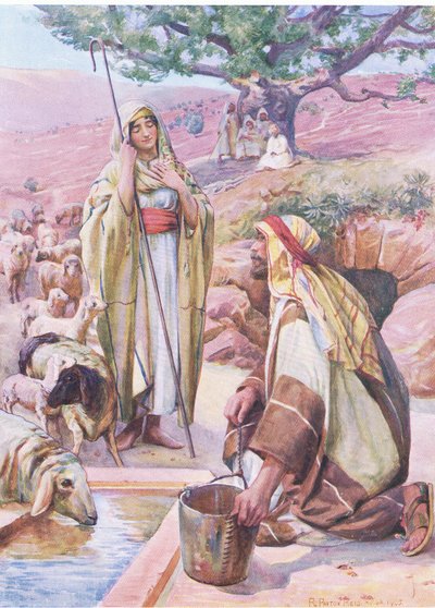 थॉमस नेल्सन द्वारा प्रकाशित द बाइबल पिक्चर बुक, सी .१ ९ ५० से प्रकाशित कुएं में रेचल द्वारा रॉबर्ट पायटन रीड