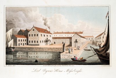 मिसोलोंघी, पब में लॉर्ड बायरन का घर। 1825. द्वारा रॉबर्ट सीमोर