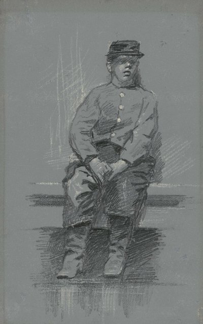 कैडेट, c.1895 (ग्रे टैबलेट पर ग्रेफाइट) द्वारा रॉबर्ट विलियम वॉन्नोह