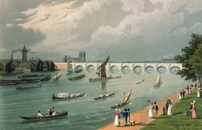वाटरलू ब्रिज, पब का दृश्य। 1820 कोलनागि अंड कंपनी द्वारा द्वारा रॉबर्ट द एल्डर एंड यंगर हैवेल