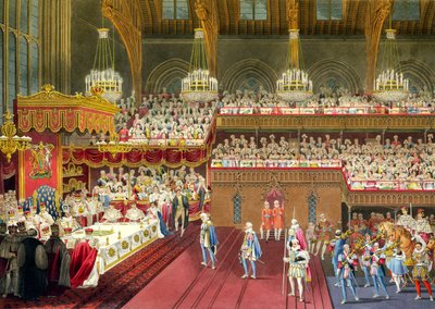 द रॉयल बैंक्वेट, द लास्ट ऑफ़ द फर्स्ट कोर्स, 19 जुलाई 1821 (एक्वाटिंट) द्वारा रॉबर्ट द यंगर हैवेल