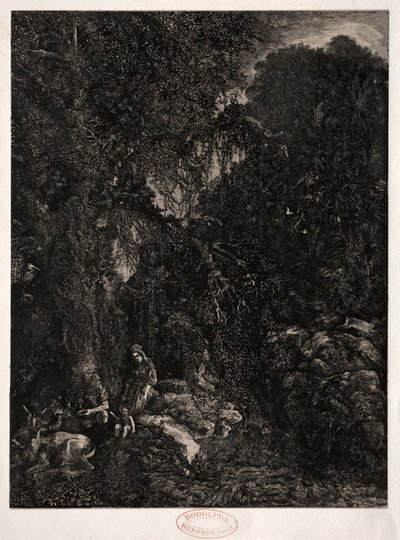 हिरण के साथ पवित्र परिवार, 1871। द्वारा रोडोलफे ब्रेज़िन
