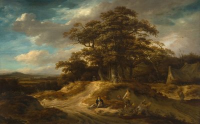 1680 में एक गांव के किनारे पर यात्री। द्वारा Roelof Van Vries