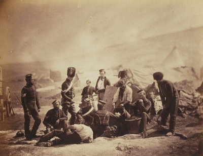 कुकिंग हाउस 8 वीं (द किंग्स रॉयल आयरिश) लाइट ड्रैगन्स (हुसर्स) के 52 तस्वीरों की एक एल्बम से क्रीमिया युद्ध, 1855 से जुड़े द्वारा रोजर फेंटन