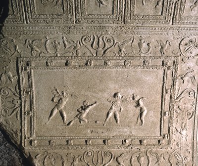नीरो, पैलेटाइन हिल, रोम (प्लास्टर) के क्रिप्टोपॉर्टिको से छत की सजावट द्वारा उपन्यास
