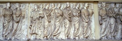 पुजारी का जुलूस, आरा पचीस की उत्तरी दीवार (संगमरमर) द्वारा Roman