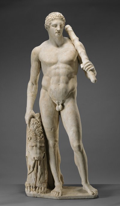 हरक्यूलिस की प्रतिमा, c.125 (संगमरमर) द्वारा Roman
