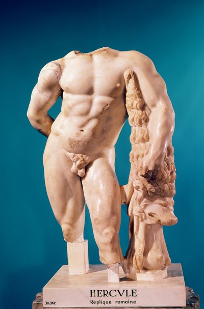 हरक्यूलिस की मूर्ति, एक ग्रीक मूल की प्रति (संगमरमर) द्वारा Roman