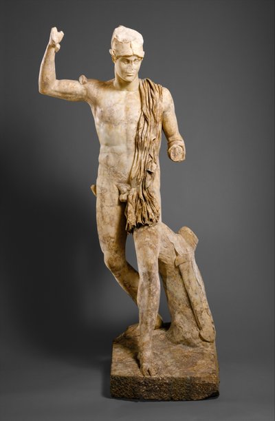 एक घायल योद्धा की मूर्ति, c.138-181 AD (संगमरमर) द्वारा उपन्यास