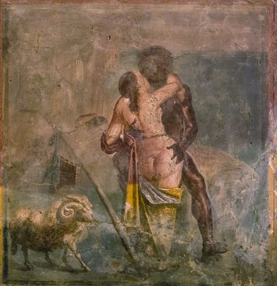 गैलाटिया और पॉलीपेमस, पहली शताब्दी। द्वारा Roman Pompeian wall painting.
