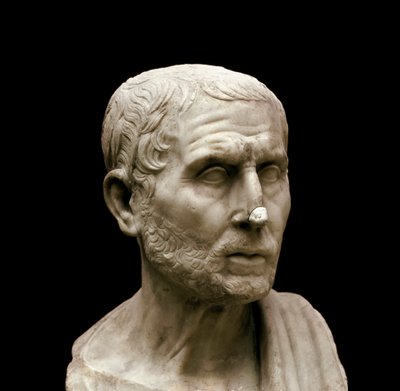 Apamee के यूनानी दार्शनिक और इतिहासकार Poseidonios (Posidonius) की संगमरमर की मूर्ति को एथलीट (135-51 ईसा पूर्व) नेपल्स, म्यूजियो आर्कियोलॉजिको नाज़ियोनेल, एन। ६१४२ द्वारा रोमन रोमन