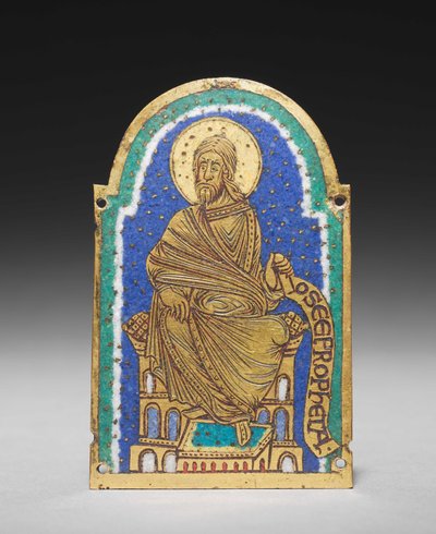 पट्टिका: एक अवशेष तीर्थ से बैठे पैगंबर: ओसिया (होसे), c.1170-1180 (सोने का पानी चढ़ा हुआ तांबे, चम्पलेव तामचीनी) द्वारा रोम देशवासी