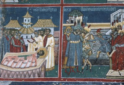 चर्च की उत्तरी दीवार से विस्तार, c.1601 द्वारा रोमानियाई स्कूल