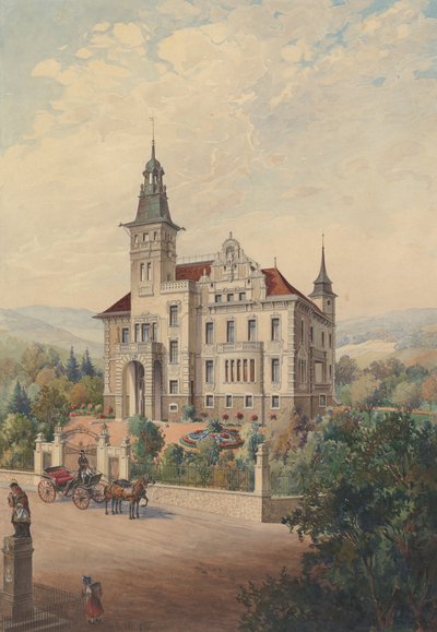 एक स्विस विला का दृश्य, 1896। द्वारा ऑल्ट के रूडोल्फ
