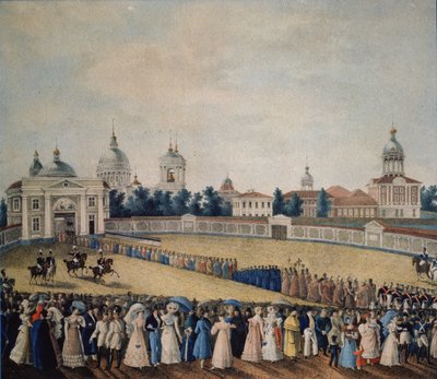 1821 में अलेक्जेंडर नेवस्की मठ में ज़ार अलेक्जेंडर I का दौरा द्वारा रूसी मास्टर