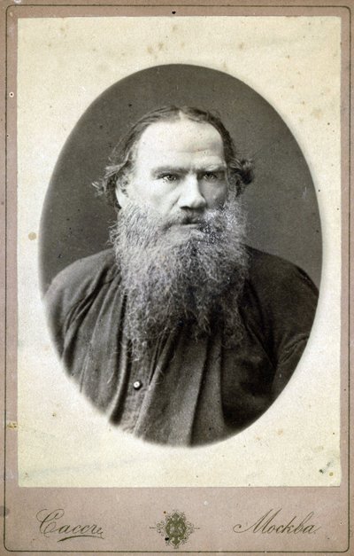 लेव निकोलायेविच, काउंट टॉल्स्टॉय (लियोन टॉल्स्टॉय), रूसी लेखक (1828-1910) का चित्र। द्वारा रूसी फोटोग्राफर