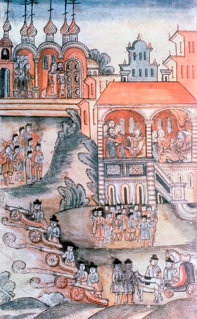 रूस के पीटर I (1672-1725) के जन्म का उत्सव द्वारा रूसी स्कूल