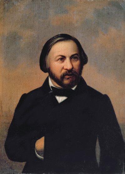 मिखाइल इवानोविच ग्लिंका (1804-57) का पोर्ट्रेट, 1850 का दशक द्वारा रूसी स्कूल