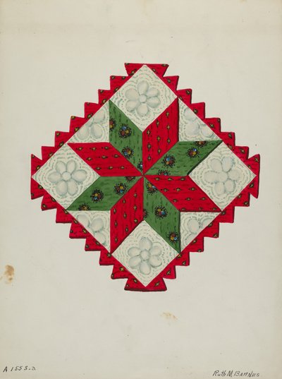 रजाई ब्लॉक, सी. 1936. द्वारा रूथ एम बार्न्स