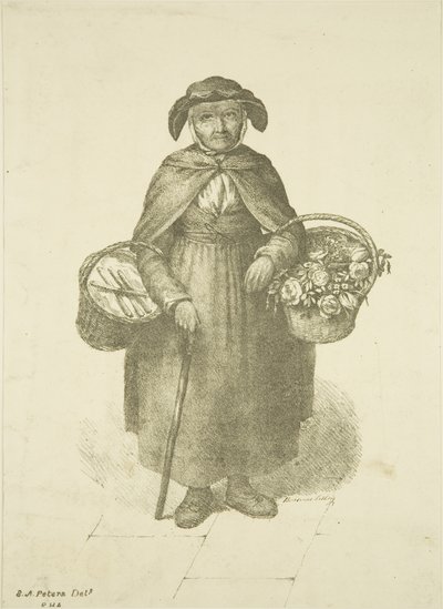 ओल्ड किंग्सवुड फ्लावर सेलर, c.1828 द्वारा एस या डीए पीटर्स