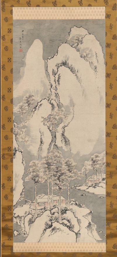 स्नोई लैंडस्केप, 1744। द्वारा साकाकी हाइकुसेस
