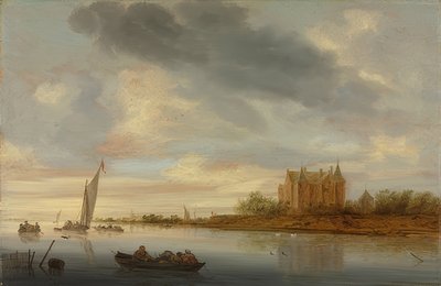 एक नदी पर महल। 1644 द्वारा सॉलोमन वैन रुइसेडेल या रुइसडेल