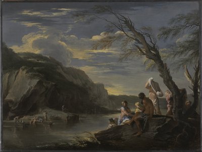 स्नानागार के साथ लैंडस्केप, c.1660 द्वारा निस्तारण रोजा