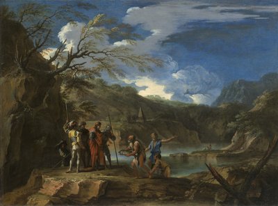 पॉलीक्रेट्स और द फिशरमैन, c.1664 द्वारा निस्तारण रोजा